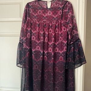 Nanette Lepore Pink and Purple Floral Dress